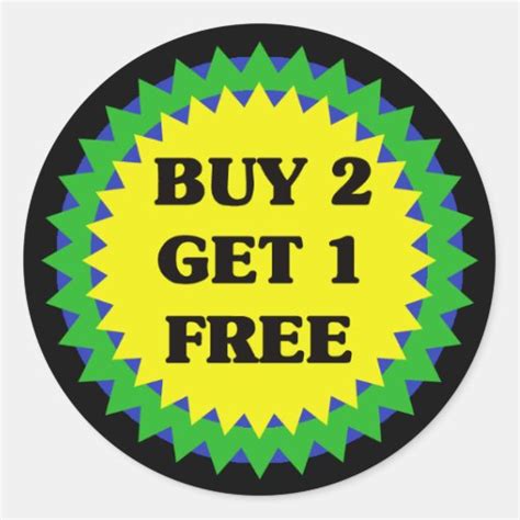 BUY 2 GET 1 FREE RETAIL SALE Sticker | Zazzle