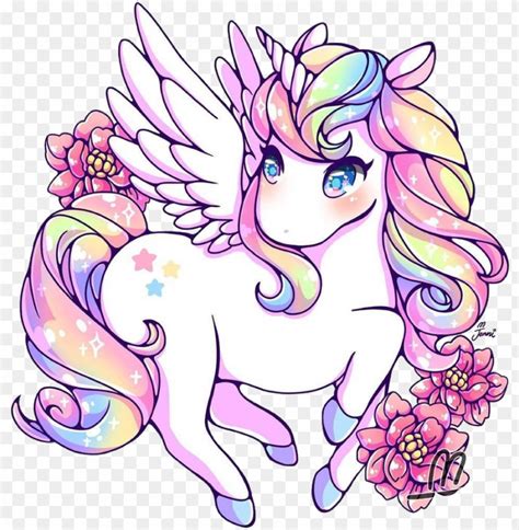 Unicorn Rainbow Rainbowunicorn Kawaii Cute - Cute Rainbow Cartoon ...