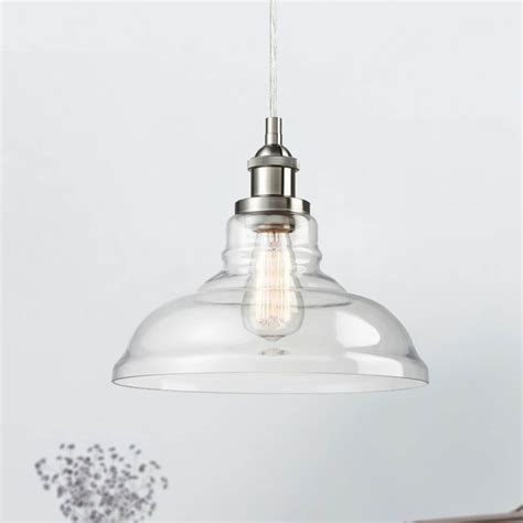 Glass Brushed Nickel Industrial Kitchen Island Pendant Lighting ...