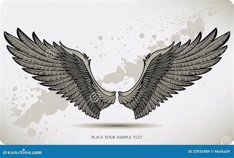 Wings, Hand Drawing. Vector Illustration. Royalty Free Stock Images - Image: 22932489