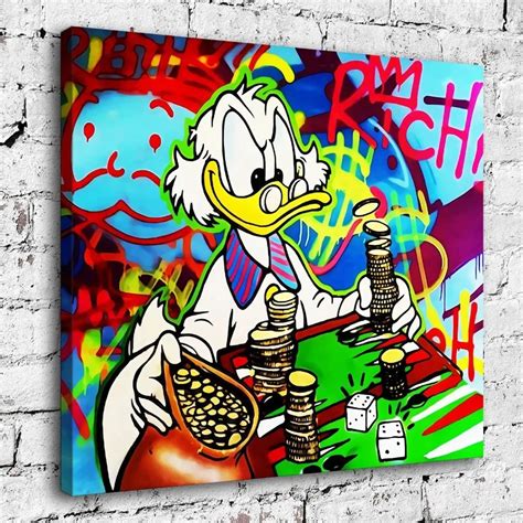 Alec Monopoly Graffiti Handcraft Oil Painting on Canvas,"I'm RICH" home decor wall art painting ...