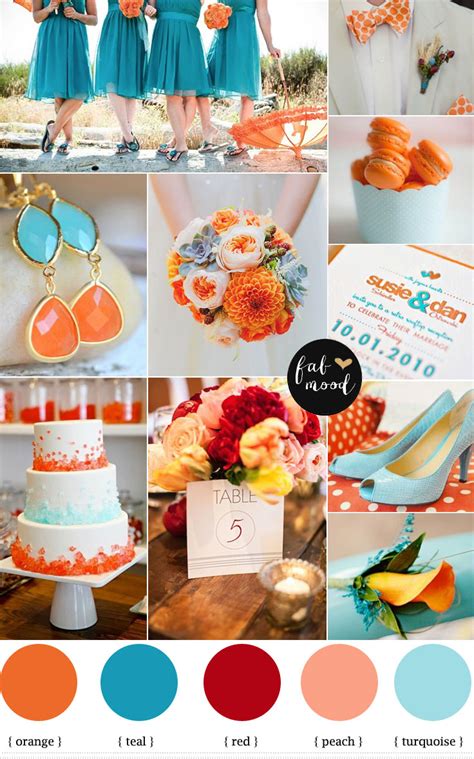 Turquoise and orange beach wedding,orange and teal beach