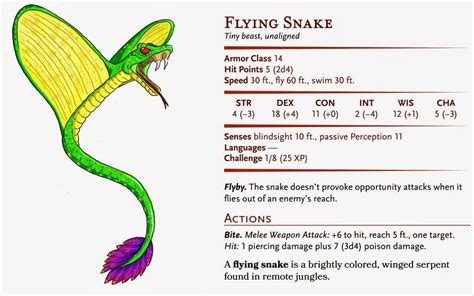 D&D Basic Monsters: Flying Snake