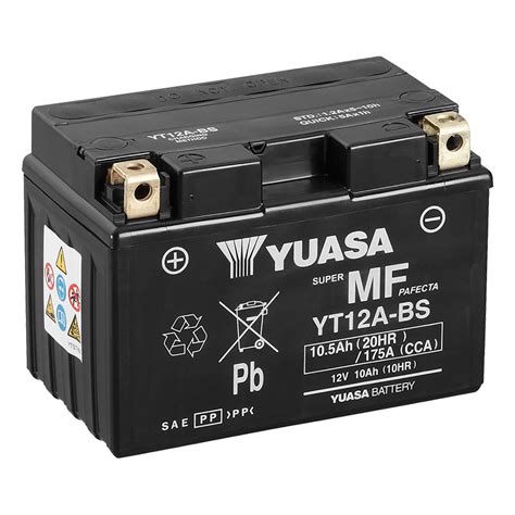 Yuasa YT12A-BS 12v VRLA Motorbike & Motorcycle Battery - www.batterycharged.co.uk