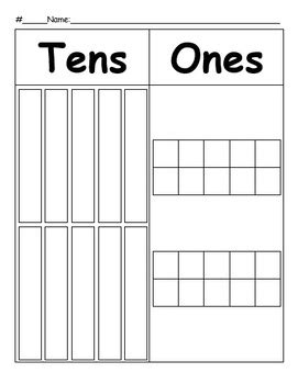 Tens and Ones Place Value Chart by Traveling into Learning | TpT