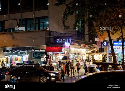 Silom Area of Bangkok at Night - Thailand Stock Photo - Alamy