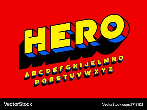 Comic book superhero style font design Royalty Free Vector