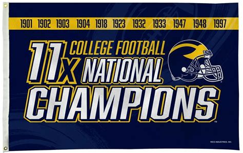 Michigan Wolverines 3x5 Flag Banner 11X Time National Champions University of | eBay