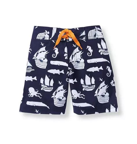 Collections Navy Deep Sea Swim Trunk by Janie and Jack