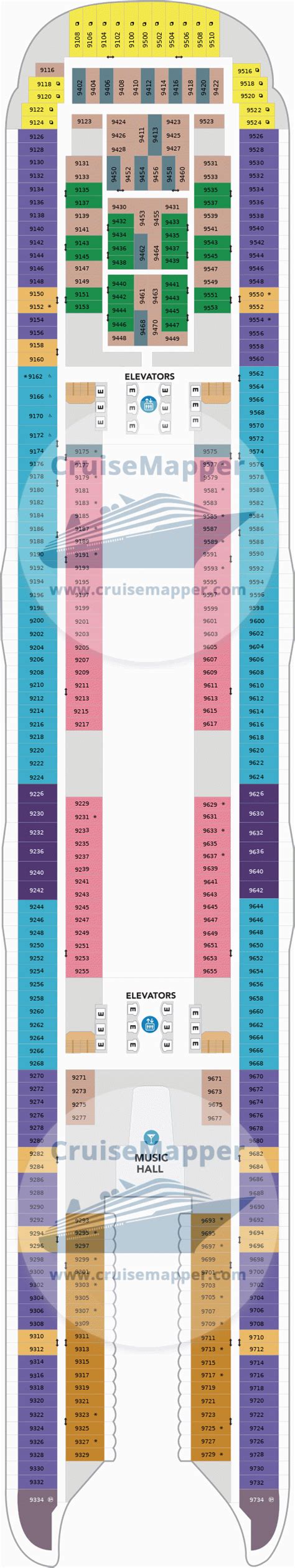 Utopia Of The Seas deck 9 plan | CruiseMapper