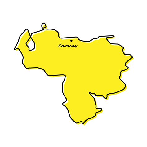 Simple outline map of Venezuela with capital location 21804603 Vector ...