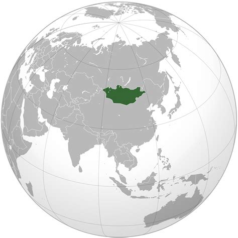 Location of the Mongolia in the World Map