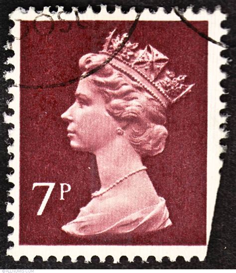 7P 1974 - Machin Queen Elizabeth II, 1974 - Great Britain - Stamp - 7477