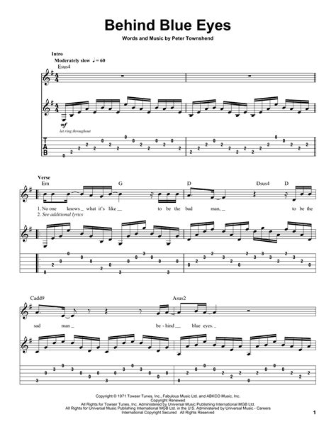 Behind Blue Eyes by The Who - Guitar Tab Play-Along - Guitar Instructor