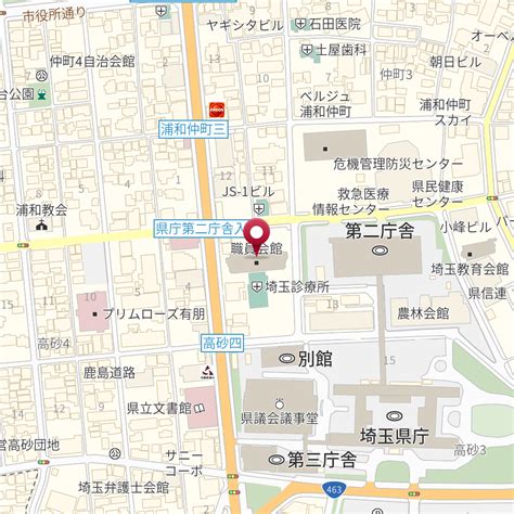 埼玉県庁職員会館 の地図、住所、電話番号 - MapFan