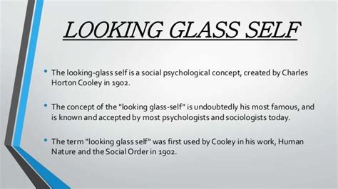 Self & cooley’s looking glass self