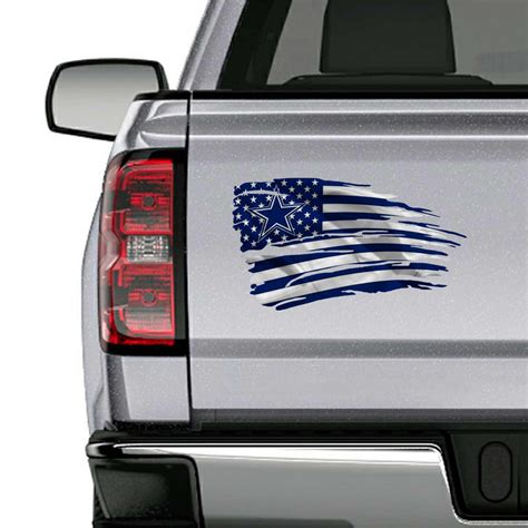 Dallas Cowboys NFL Striped Tattered Flag Decal