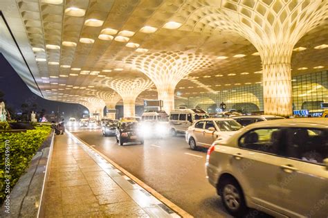 Beautiful exteriors of Mumbai International airport during night Stock ...