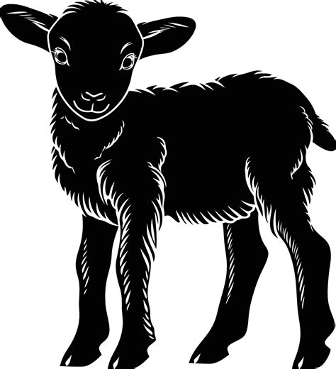 AI generated Silhouette lamb black color only 37324266 Vector Art at ...