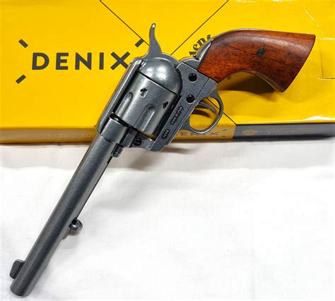 DENIX REPLICA GUN 1873 NICKLE COLT PEACE MAKER REVOLVER PISTOL 1191/G ...