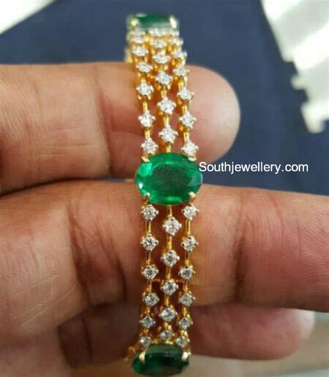 Diamond Emerald Bangle - Jewellery Designs