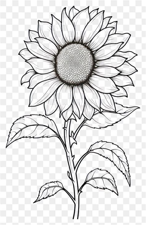 PNG Sunflower sketch drawing plant. | Premium PNG - rawpixel