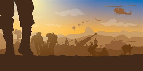 Premium Vector | Military vector illustration, army background.