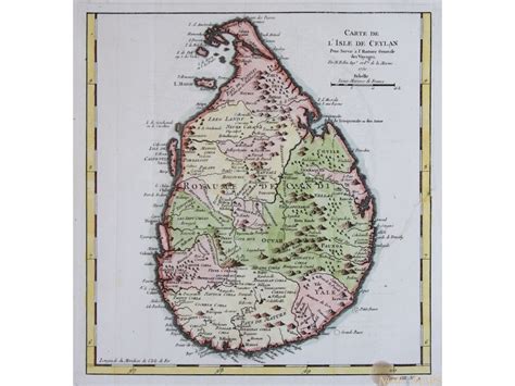 Sri Lanka Ceylan Old Map Kingdom Kandy Bellin 1750 | Mapandmaps