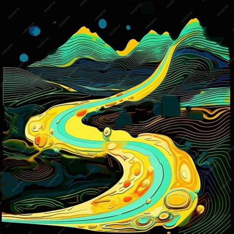 Premium AI Image | A colorful illustration of a winding road with ...