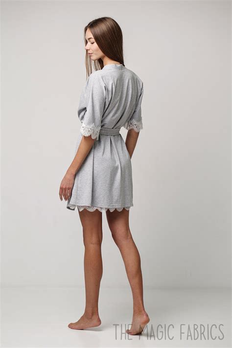 Women Pajama Set nightgown & Robe in Grey Color - Etsy