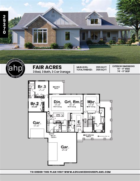 1 Story Farmhouse House Plan | Fair Acres Farmhouse Style House Plans, Ranch House Plans, New ...