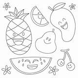 Cute fruits Doodle coloring Page Vector Illustration 24272814  sketch template