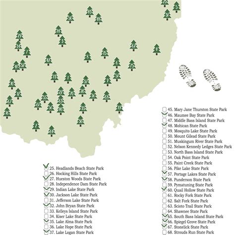 PRINTABLE Ohio State Parks Map-State Parks Of Ohio Map-Ohio | Etsy