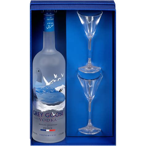 Grey Goose Vodka, 1.75 L with Martini Glasses Gift Set – BrickSeek