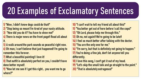 20 Examples of Exclamatory Sentences | Exclamatory sentences, Sentence ...