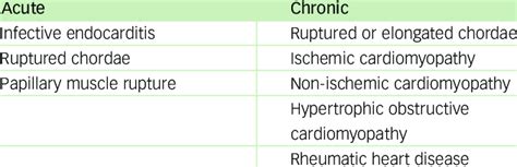 Selected Causes of Mitral Regurgitation | Download Scientific Diagram