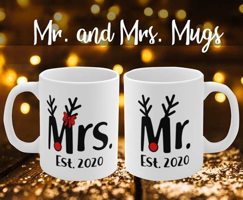 Couple Coffee Mugs Christmas Mr and Mrs Mug His and Her - Etsy