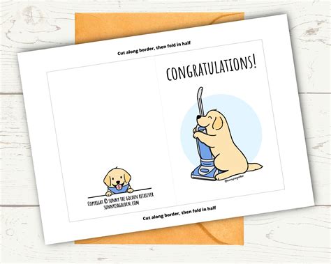 Funny Congratulations Greeting Card / Digital, Downloadable, Printable / Dog, Golden Retriever ...