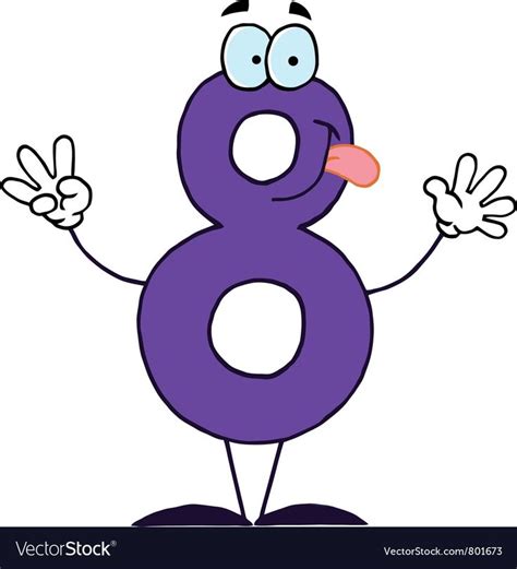 Funny cartoon numbers-8 vector image on VectorStock in 2020 | School house rock, Math videos ...