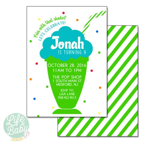 Milkshake Party Invitation Soda Pop Party Invitation | Etsy