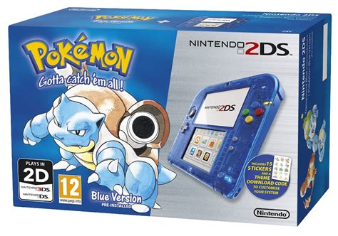 Nintendo 2DS Transparent Blue + Pokemon Blue