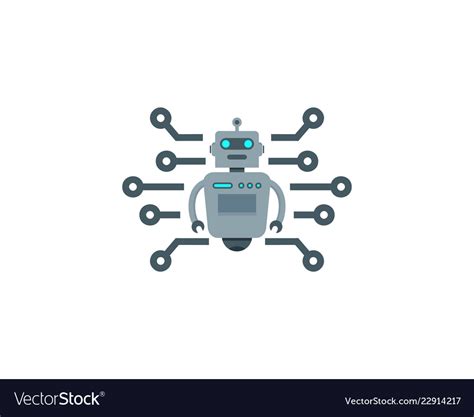 Digital robot logo icon design Royalty Free Vector Image