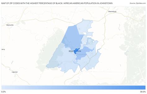 Percentage of Black / African American Population in Johnstown by Zip ...