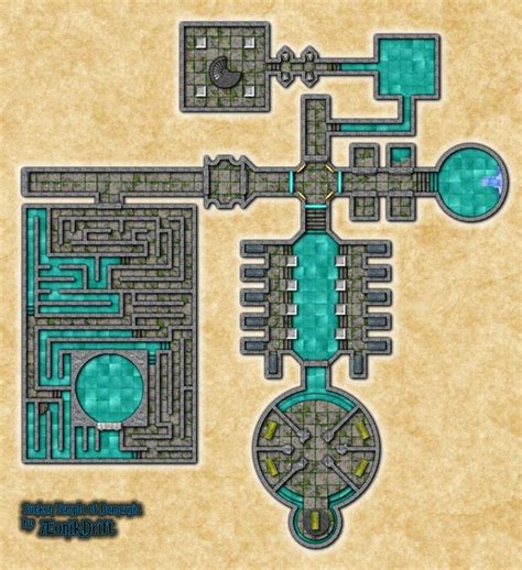 Sunken Temple by AeonikDrift | Fantasy map, Dungeon maps, Fantasy world map