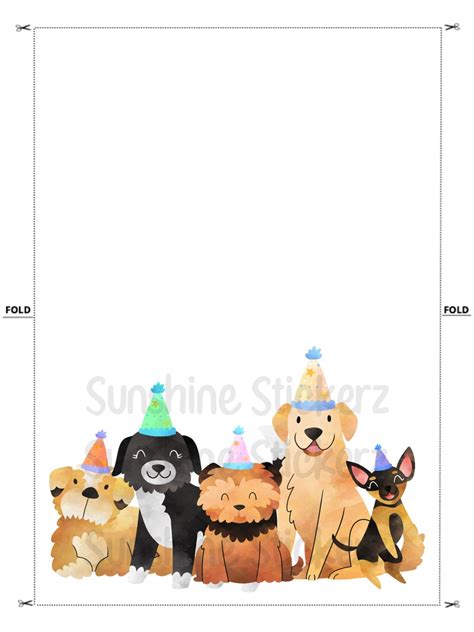 Printable Cute Dogs Birthday Card / Digital Card / Celebration | Etsy