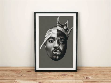 Tupac And Biggie Poster B.i.g And Tupac Shakur Art Biggie | Etsy | Illustration wall art, Girly ...