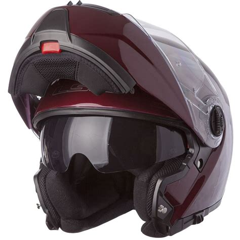 LS2 Helmets Strobe Solid Modular Motorcycle Helmet with sunshield (Wineberry, Small) - Walmart ...