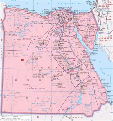 埃及地图中文版高清 - 埃及地图 - 地理教师网