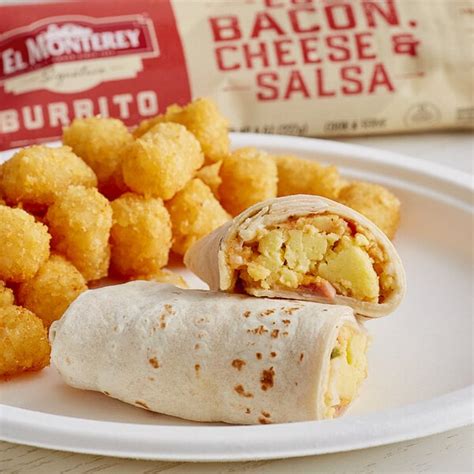 El Monterey 8 oz. Egg, Bacon, Cheese, and Salsa Breakfast Burrito - 12/Case