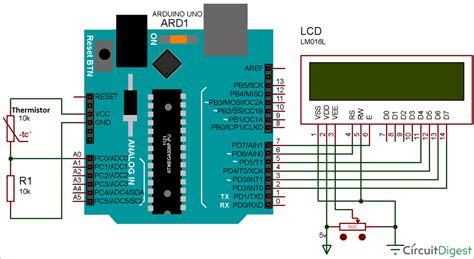 Interfacing Thermistor with Arduino to Measure and Display Temperature on LCD